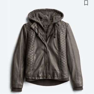 Like NEW Mo-Ka Gray Leather Jacket for Women